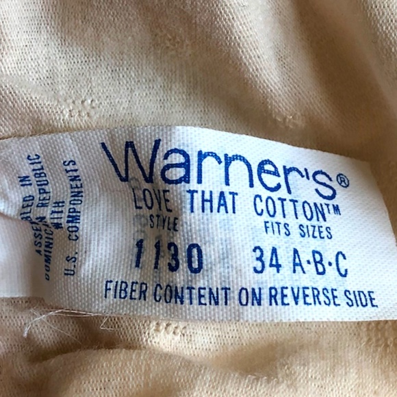 $10 or 2/$15 Vintage Warner’s Love That Cotton Cream Strapless Tube Bra 34 A-B-C - Picture 6 of 9